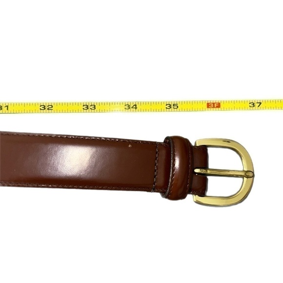 Vintage Coach British Tan Glove Tanned Leather Belt Brass Hardware - Picture 4 of 6